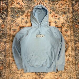 Supreme Blue Bandana Box Logo Pullover Hoodie Medium